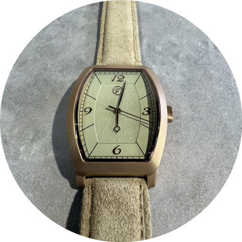 Galvin Watch Company - Suvi Barley, Beige Suede Strap, Stainless Steel