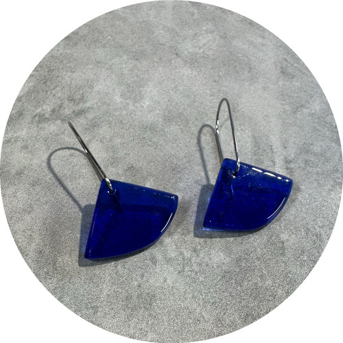 Lisa Cahill - Ginkgo Earrings. Assorted Colours. Glass, Stainless Steel