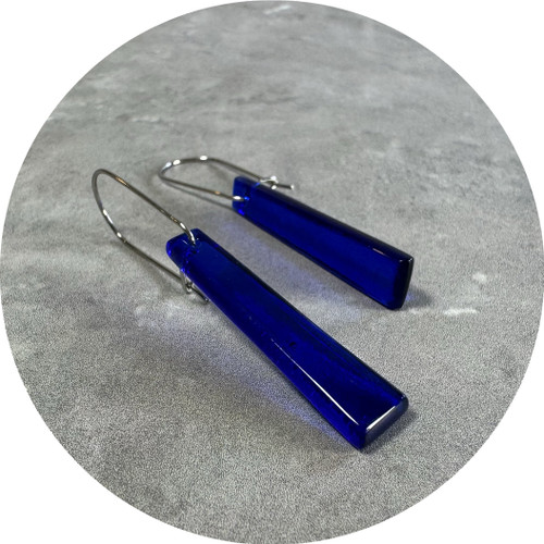 Lisa Cahill - Small Shard Earrings. Glass, Stainless Steel