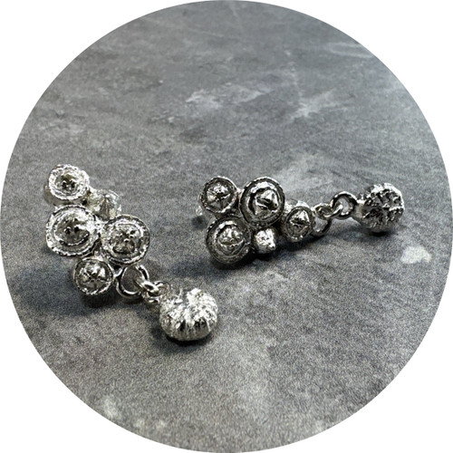 Manuela Igreja - Articulated Peppermint Cluster And Daisy Studs, Sterling silver