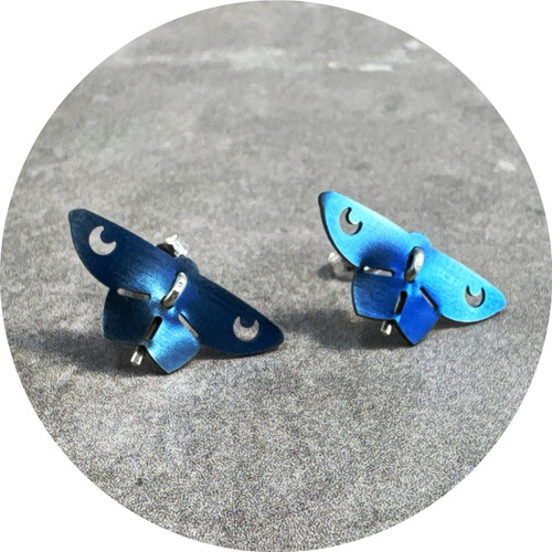 Luke Abbot - Moth Studs, Sterling Silver and Titanium