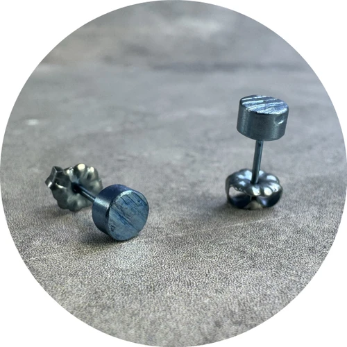Sarah Murphy - Rough Cut Studs in Blue Anodised Titanium