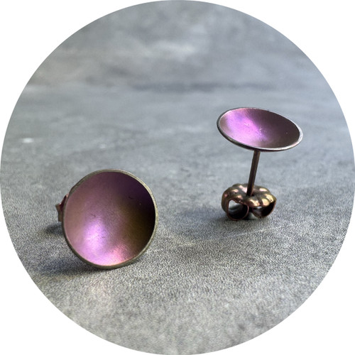 Sarah Murphy - Shine Dome Studs in Purple Anodised Titanium