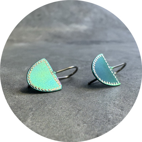 Sarah Murphy - Tiny Dancers Earrings in Teal, Anodised Titanium
