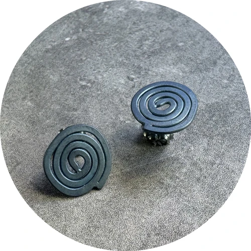 Sarah Murphy - Scribble Studs in Blue Titanium