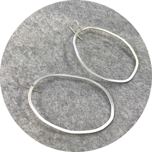 Ellinor Mazza - Geometrica Earrings in Sterling Silver, Large Ellinor Mazza - Geometrica Earrings in Sterling Silver, Large