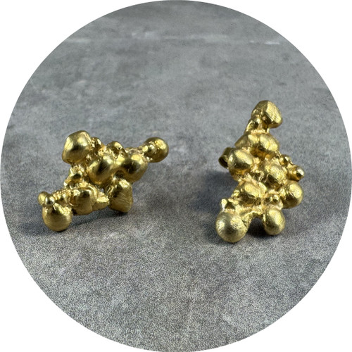 Francisca Rendic - Organic Pearl-like Earrings, Gold Plated Sterling Silver