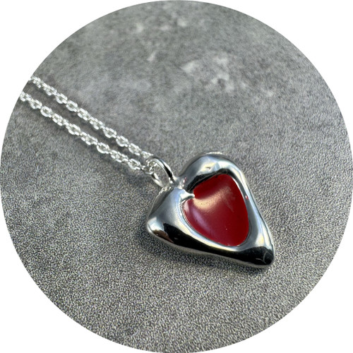Francisca Rendic - 'Heart of Colour' Necklace, Sterling Silver, Red Resin
