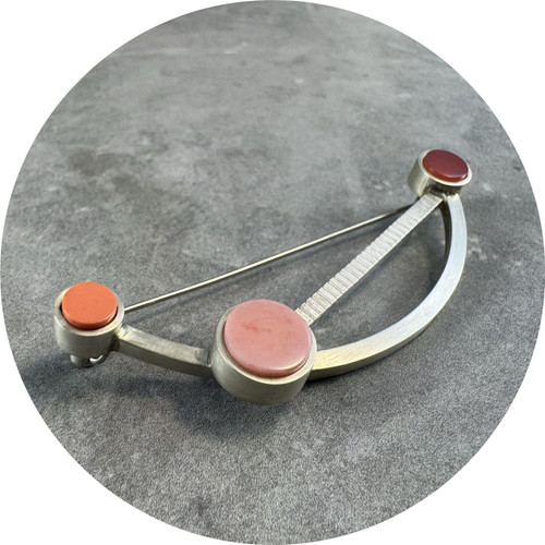 Maria Natoli - 'My Colours' Brooch in Pink, Sterling Silver, Recycled Plastic, Stainless Steel