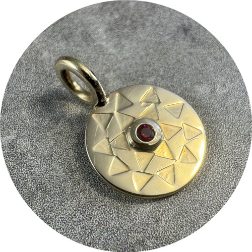 Maria Natoli - 'Sundisk Pendant', 9ct Yellow Gold, Ruby