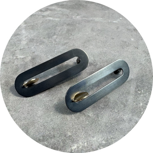 Maria Natoli - 'In The Loop' Earrings, Oxidised Sterling Silver, 9ct Yellow Gold