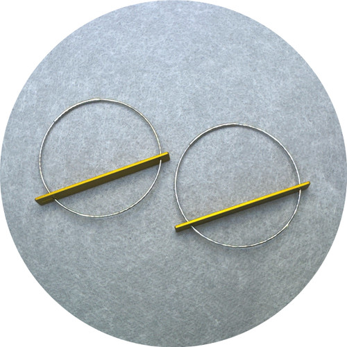 Phoebe Porter - Blade Earrings in Yellow, Anodised Aluminium, Stainless Steel