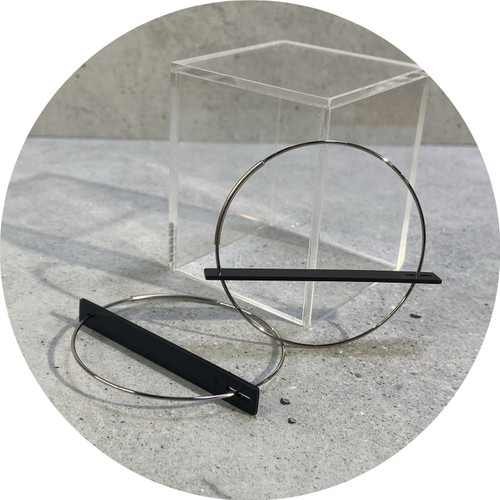 Phoebe Porter - Blade Earrings in Black, Anodised Aluminium, Stainless Steel