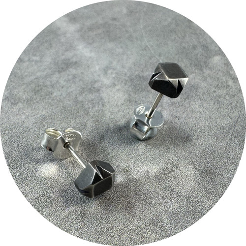 Eli Speaks - Mexicali Studs, Oxidised Sterling Silver
