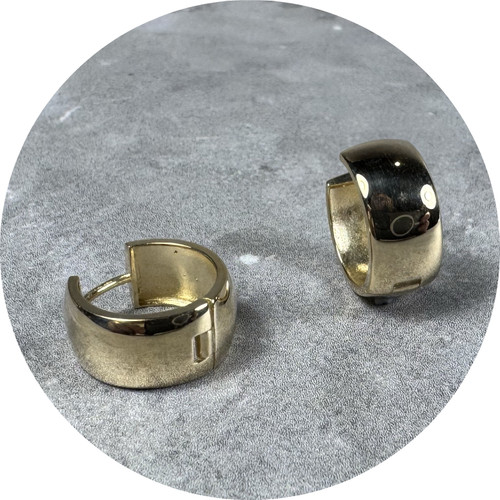 KIN - Half Round Huggies 9ct Yellow Gold Earrings