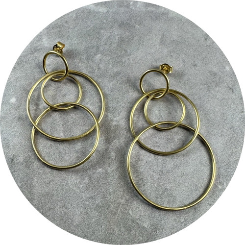 Danielle Barrie - Galactic Halo Hoops, Gold Plated Sterling Silver