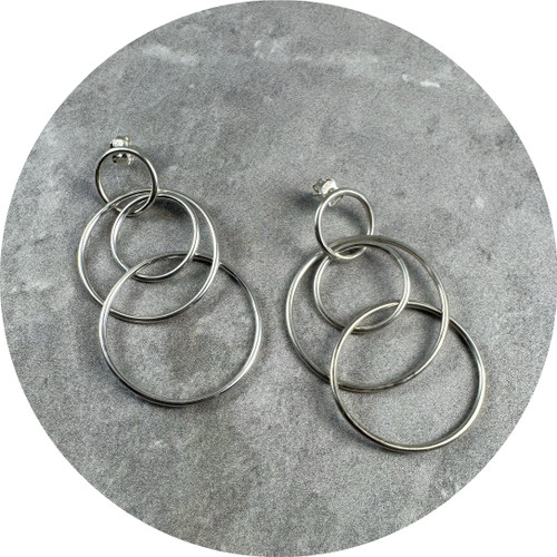 Danielle Barrie - Galactic Halo Hoops, Sterling Silver