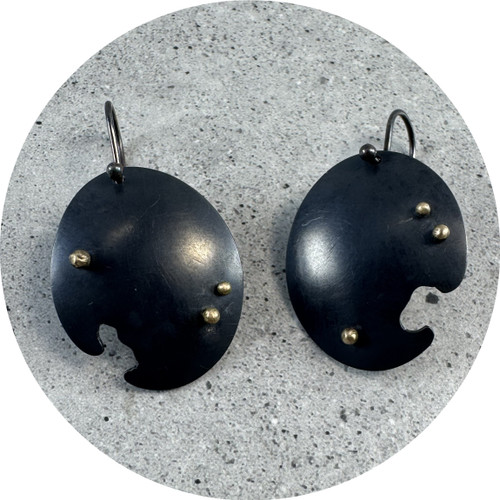 Kate Gardiner - Rangelands Starry Night Earrings (Medium), Sterling Silver, 9ct Yellow Gold