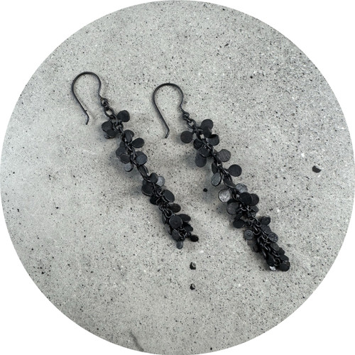 Virginia Sprague - Everything/Everywhere Hook Earrings, Oxidised Sterling Silver