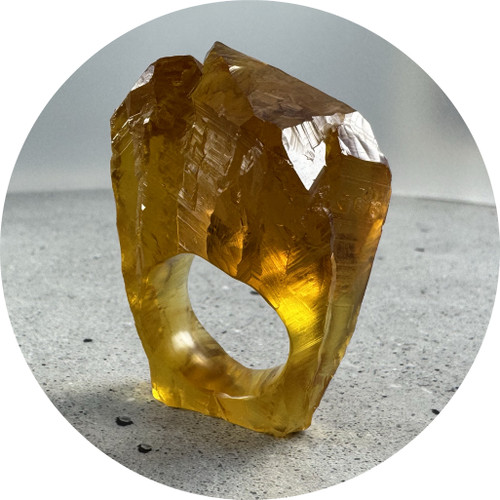 Simon Williams - 'Quartz' Ring Citrine, Resin, Size U