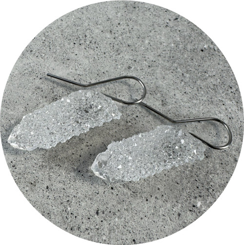 Simon Williams - 'Druzy' Crystal Earrings, Resin, Stainless Steel