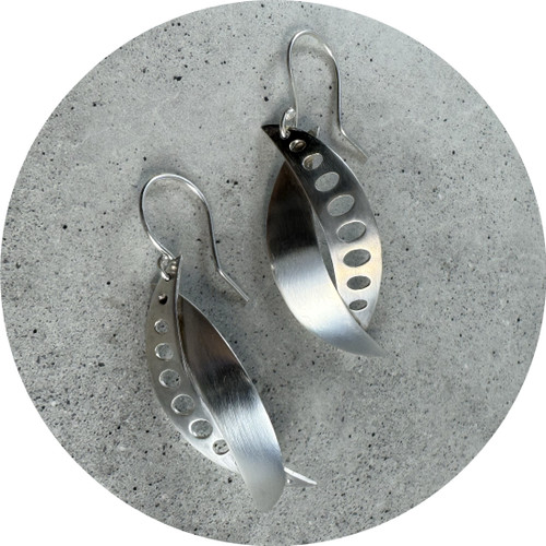 Ann Welton - 'Fragments of a Seed Pod' Earrings, Sterling Silver