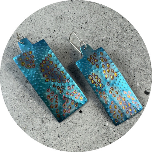 Amanda Croatto - Yellow Rain Earrings. Titanium, Sterling Silver.
