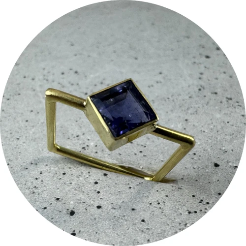Dorothy Erickson - Angel's Dream 1 For Flora, Hesperia Collection Ring. 18ct Yellow Gold, Iolite.