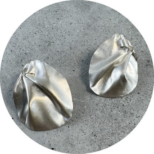 Nicola Knackstredt - Matte Fine Silver Studs. Fine Silver, Sterling Silver