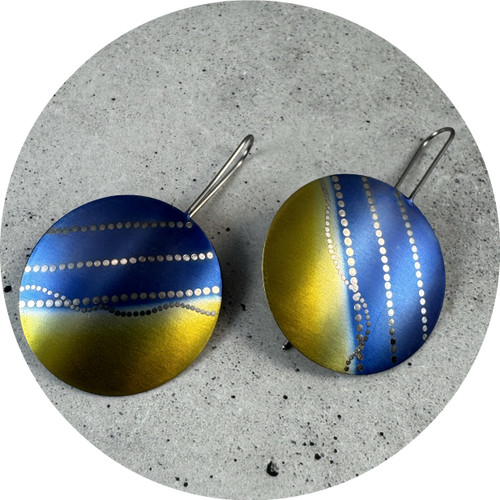 Sarah Murphy - Structured Fragment Shield Earrings, Anodised Titanium