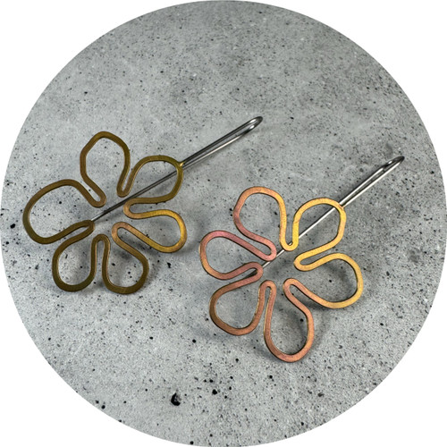 Sarah Murphy - Golden Rose Daisy Earrings, Anodised Titanium