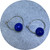 Jin Ah Jo- Blue perforated ball on sterling silver hoop earrings.