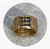 Nina Baker- 'Wide Flat Patterned Band' Ring, 9ct Yellow Gold, Australian Sapphires, Size N.5