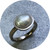 Michelle Cangiano- Keshi peach ring, 18ct white gold, keshi pearl, size N.