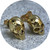 The Good Gardener- Sister Skull Studs, 9ct Yellow Gold