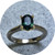 KIN- 18ct yellow gold white gold engagement ring. Oval Australian teal sapphire 1.23ct. size K.