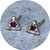 Kirra-Lea Caynes - Sand Cast Triangle Stud Earrings, Sterling Silver, Faceted Pink Sapphires