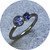 Ellinor Mazza - Duo Ring, 9ct White Gold, 1 x Ceylon Sapphire, 1x Tanzanite, Size N