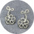 Pamela Camille - Tatted Small 5 Petal Flower with Leaves Stud Earrings, Sterling Silver