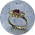 Serpent Rouge- Le Rose, 9ct Yellow Gold, Garnet, White Zircons, Size N