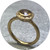 Katie Shanahan - 9ct Yellow Gold Ring, Brown Zircon, Lab Grown Diamonds Halo, Engraved Ginko Leaves