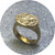 Katie Shanahan - Floral Relic Texture Signet Ring, 9ct Yellow Gold, Diamond, Size O