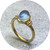 Katie Shanahan - 'Hestia' Aquamarine cabochon ring, Gold plated Sterling Silver, Size 'N 1/2'