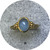 Katie Shanahan - 'Hestia' Aquamarine cabochon ring, Gold plated Sterling Silver, Size 'N 1/2'