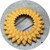 Valeria D'Annibale - 'Dahlia' Brooch, Stainless Steel, Citrus Yellow Nylon