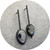 Rachael Grigulis - 'Inclusion Pendulum Earrings', Rainbow Moonstone Cabachons, Oxidised Sterling Silver