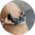 Kirra-Lea Caynes - Sterling Silver Sand Cast Moon Signet Ring With 4 Sapphires, Scatter Cast-In-Place. Size N