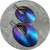Sarah Murphy - Oval Shield Studs. Teal/Purple Titanium