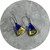 Lisa Cahill - Ginkgo Earring. Small Dark Blue With Gold Curve