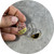 Lisa Cahill - Mini Moon Earrings. Clear Glass With Gold. Glass, Gold, Stainless Steel